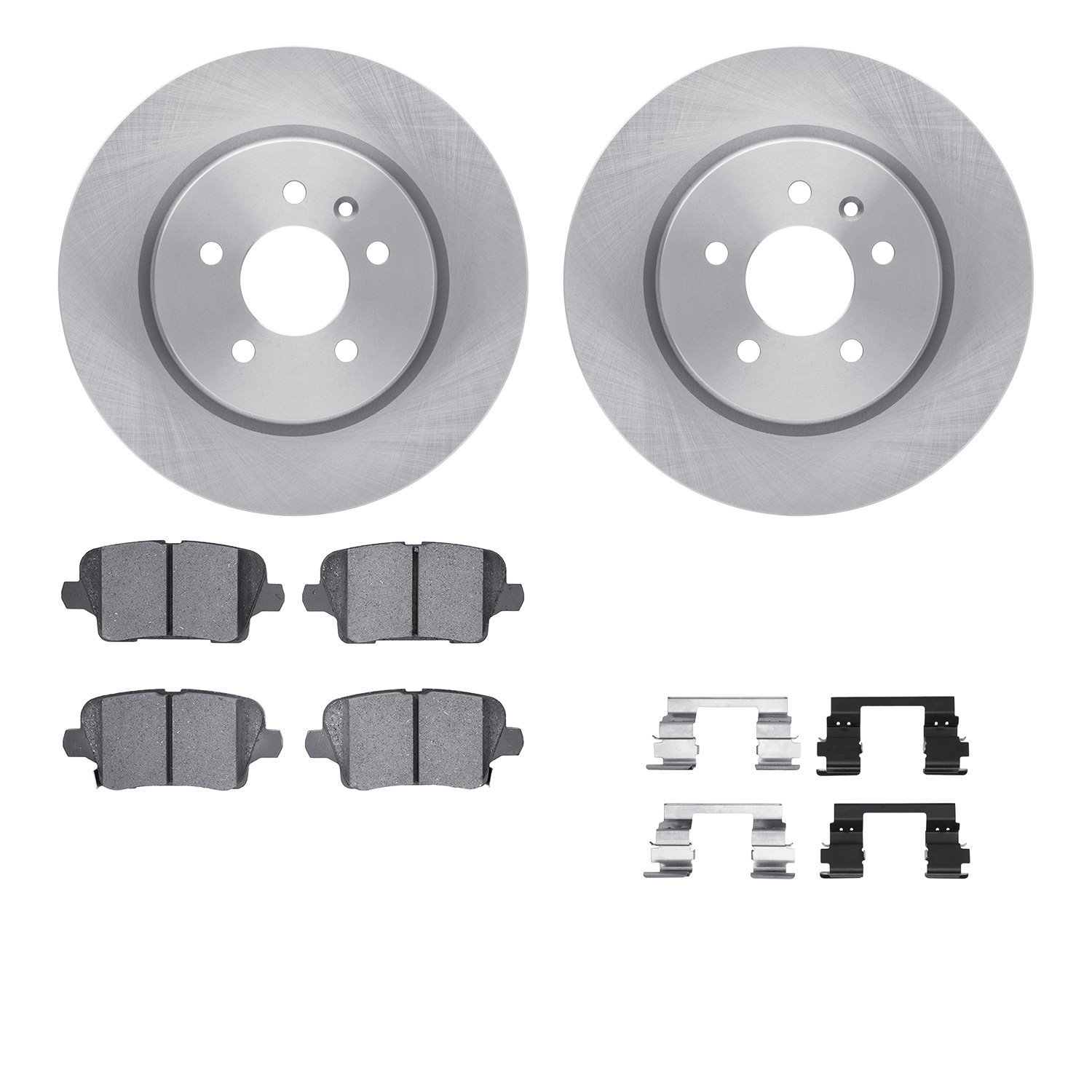 6512-46293 Brake Rotors w/5000 Advanced Brake Pads Kit with Hardware, 2018-2020 GM, Position: Rear