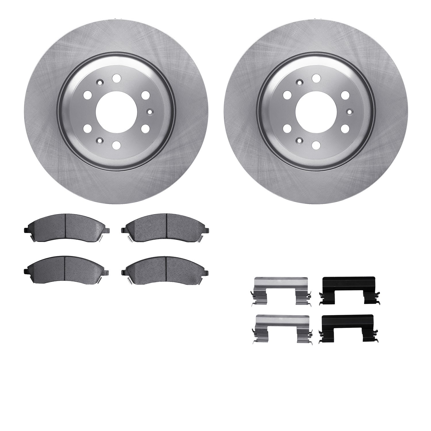 6512-46310 Brake Rotors w/5000 Advanced Brake Pads Kit with Hardware, 2004-2009 GM, Position: Front