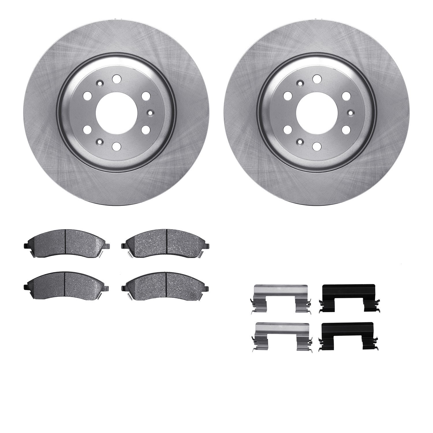 6512-46311 Brake Rotors w/5000 Advanced Brake Pads Kit with Hardware, 2004-2009 GM, Position: Front