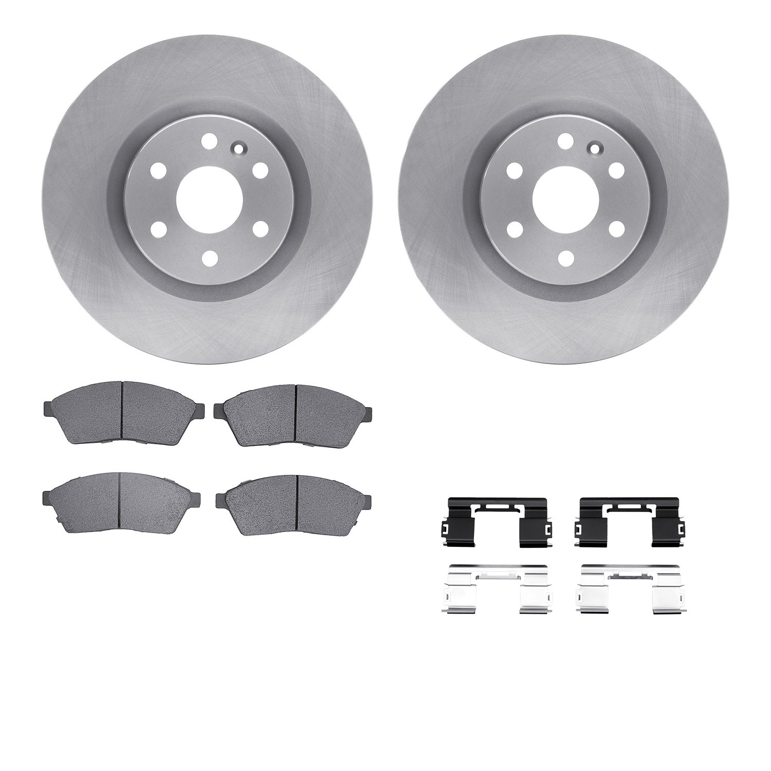 6512-46328 Brake Rotors w/5000 Advanced Brake Pads Kit with Hardware, 2010-2016 GM, Position: Front