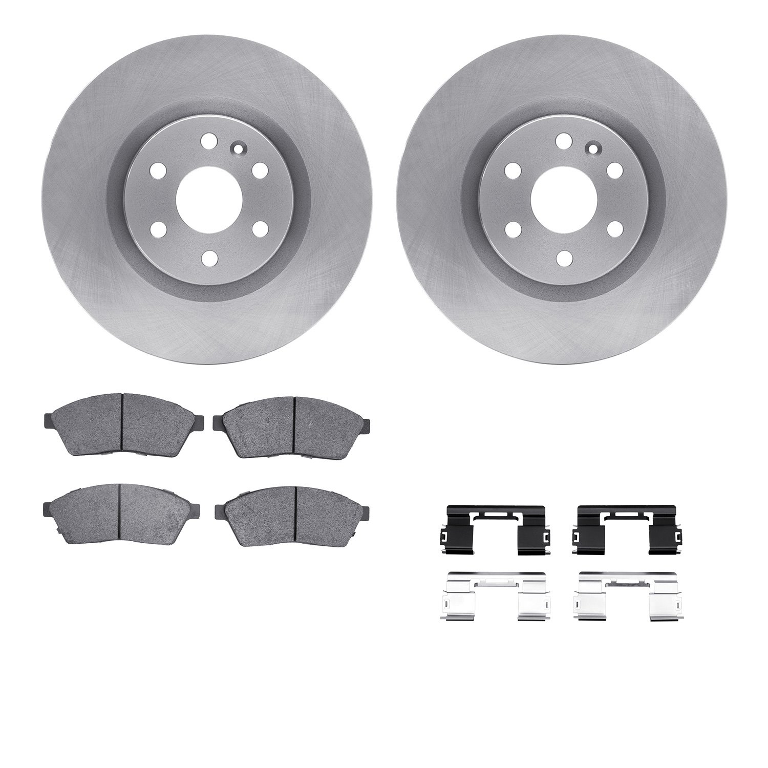 6512-46329 Brake Rotors w/5000 Advanced Brake Pads Kit with Hardware, 2010-2016 GM, Position: Front