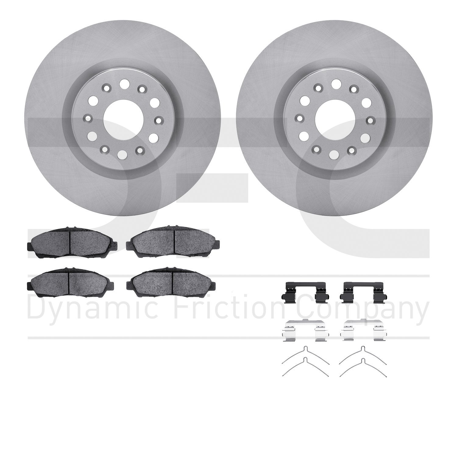 6512-46334 Brake Rotors w/5000 Advanced Brake Pads Kit with Hardware, 2017-2020 GM, Position: Front