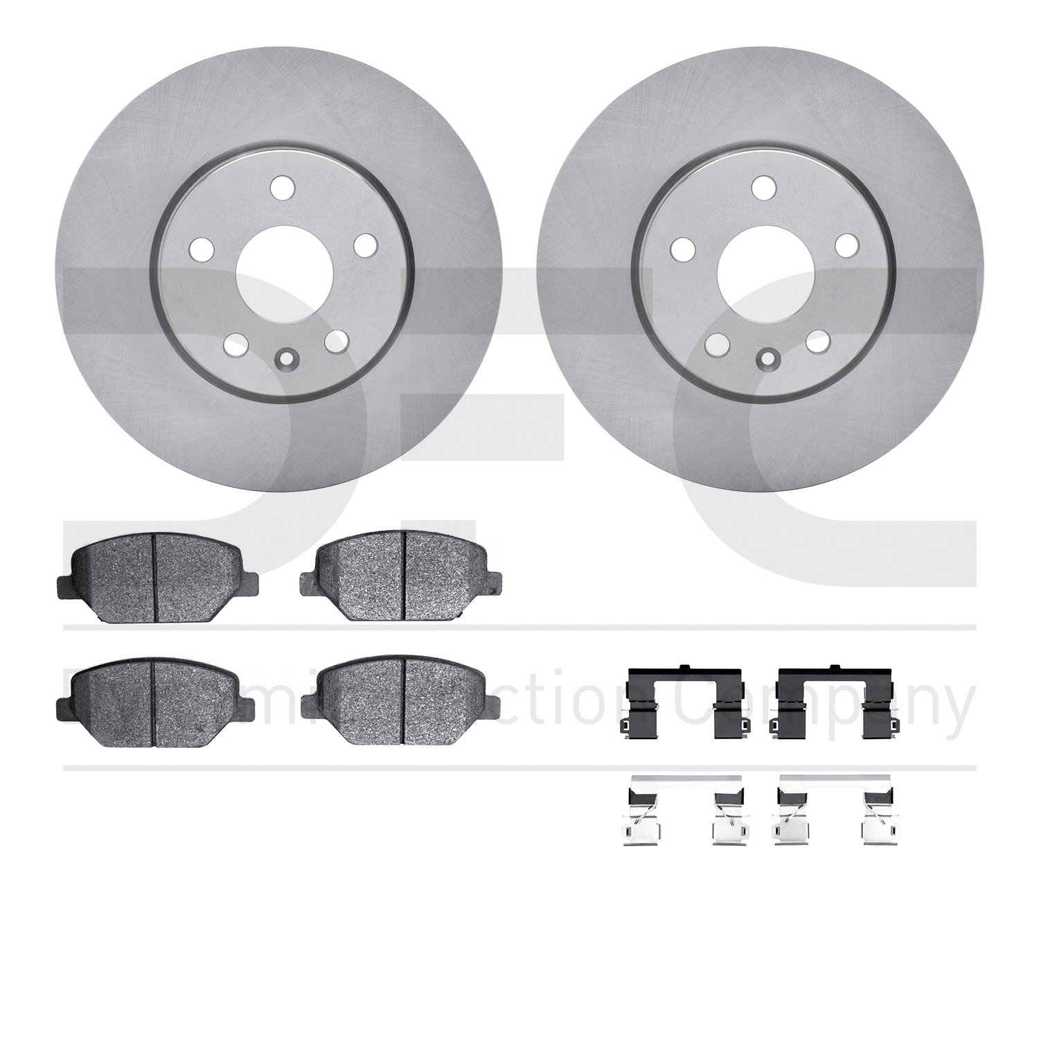 6512-46383 Brake Rotors w/5000 Advanced Brake Pads Kit with Hardware, 2019-2019 GM, Position: Front