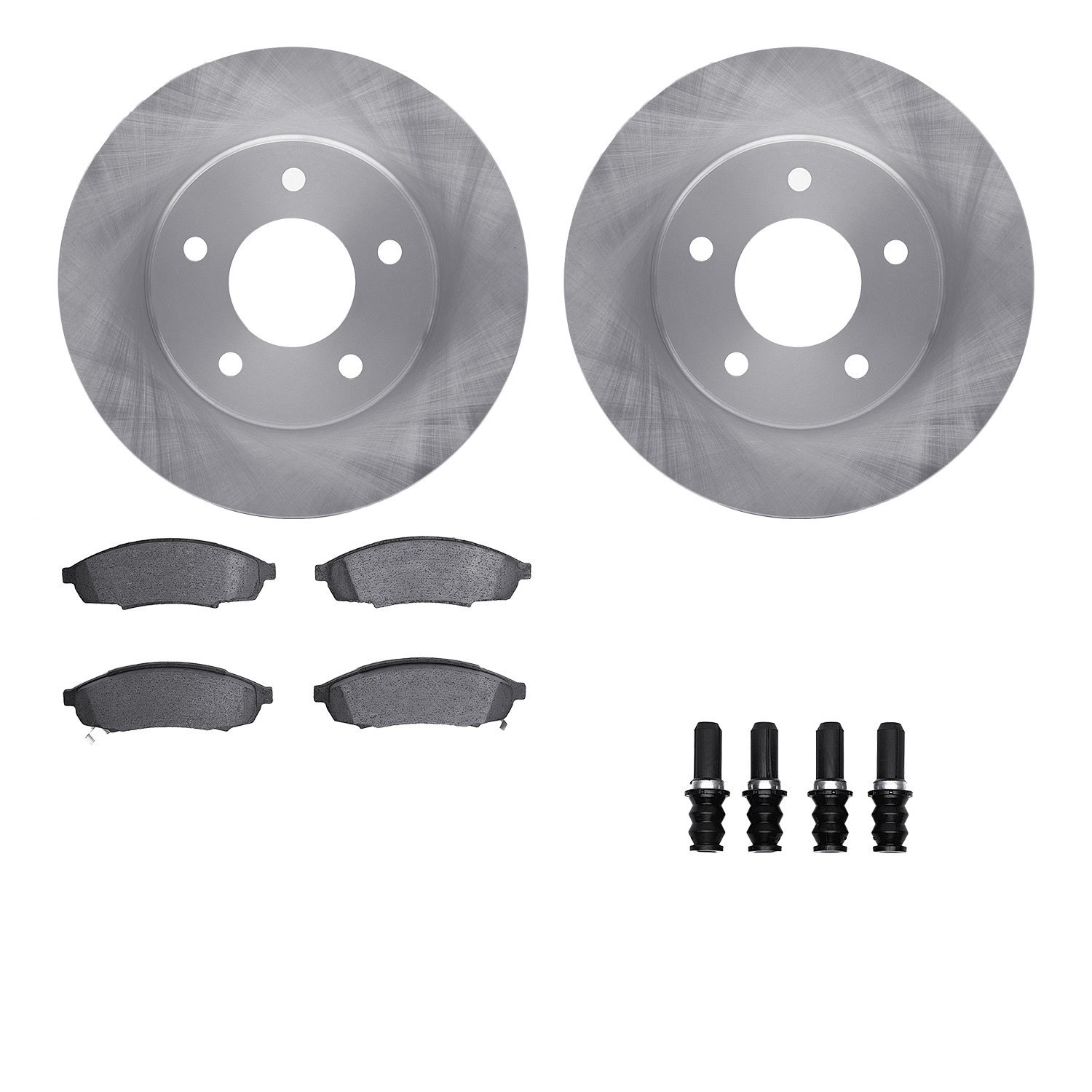 6512-47070 Brake Rotors w/5000 Advanced Brake Pads Kit with Hardware, 1988-1996 GM, Position: Front