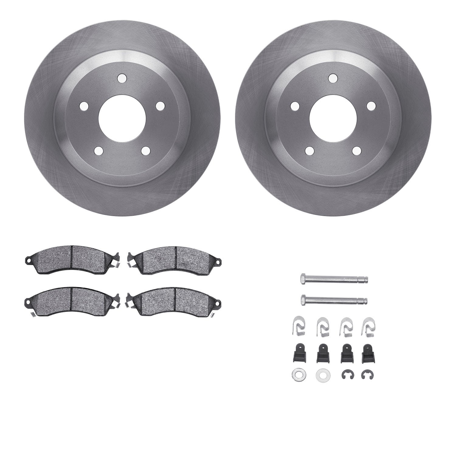 6512-47076 Brake Rotors w/5000 Advanced Brake Pads Kit with Hardware, 1988-1994 GM, Position: Front
