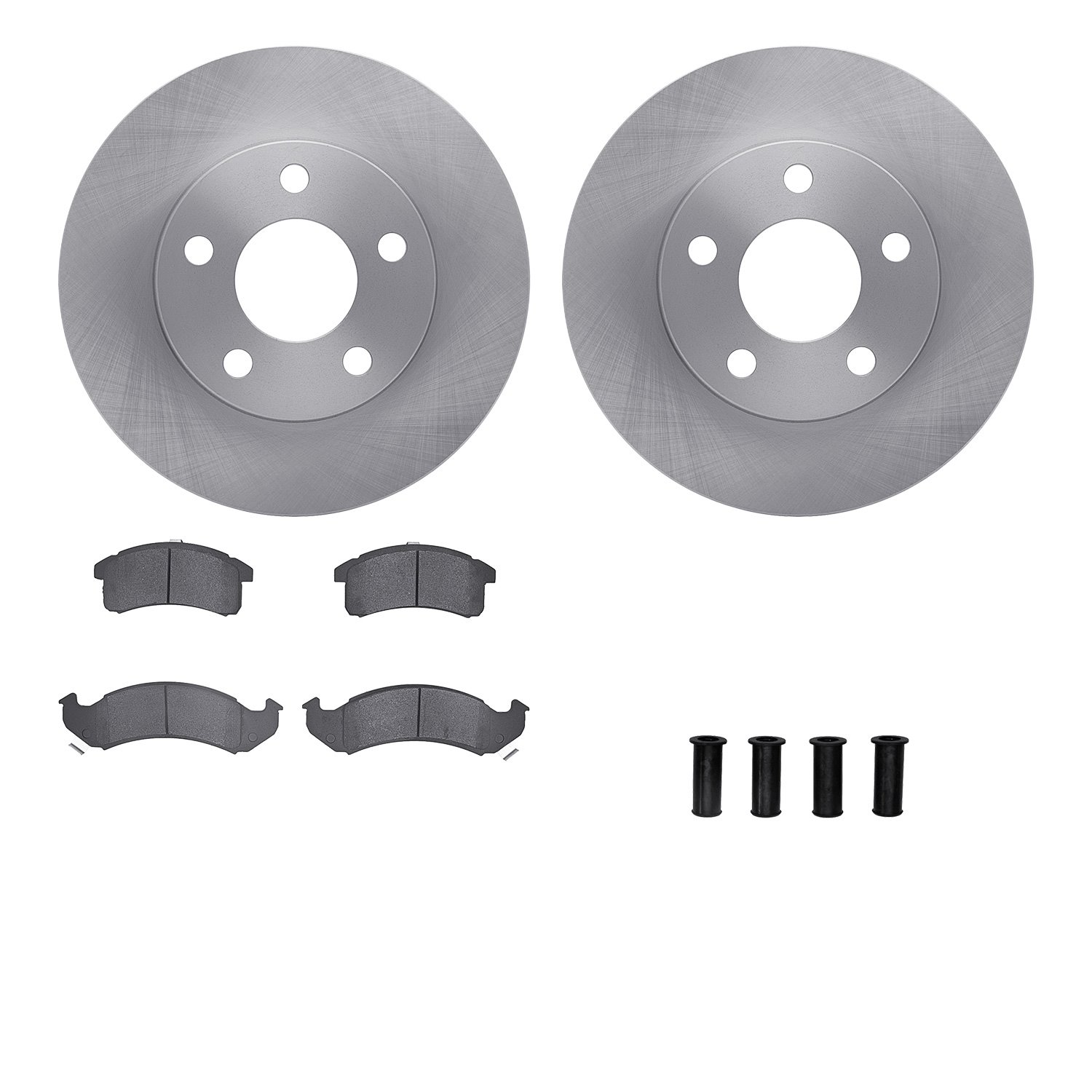 6512-47088 Brake Rotors w/5000 Advanced Brake Pads Kit with Hardware, 1991-1993 GM, Position: Front