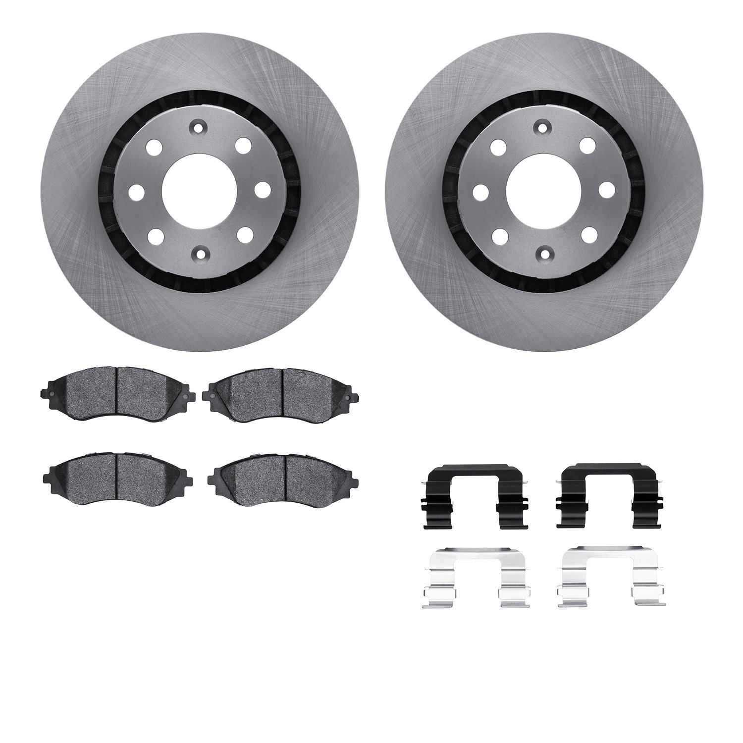 6512-47090 Brake Rotors w/5000 Advanced Brake Pads Kit with Hardware, 2004-2017 GM, Position: Front