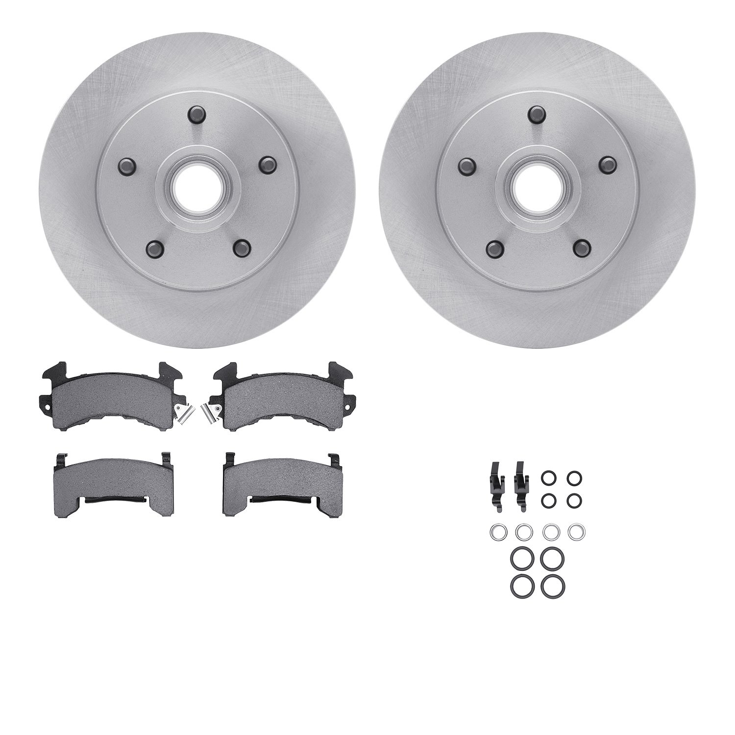 6512-47110 Brake Rotors w/5000 Advanced Brake Pads Kit with Hardware, 1978-1978 GM, Position: Front
