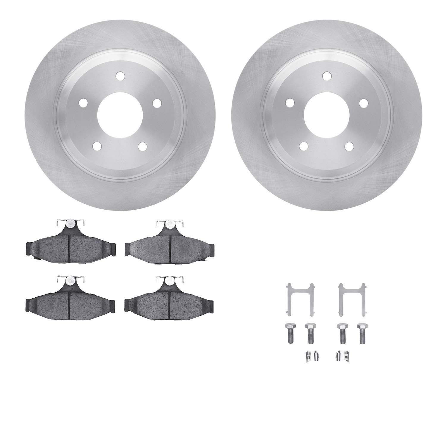 6512-47149 Brake Rotors w/5000 Advanced Brake Pads Kit with Hardware, 1988-1996 GM, Position: Rear