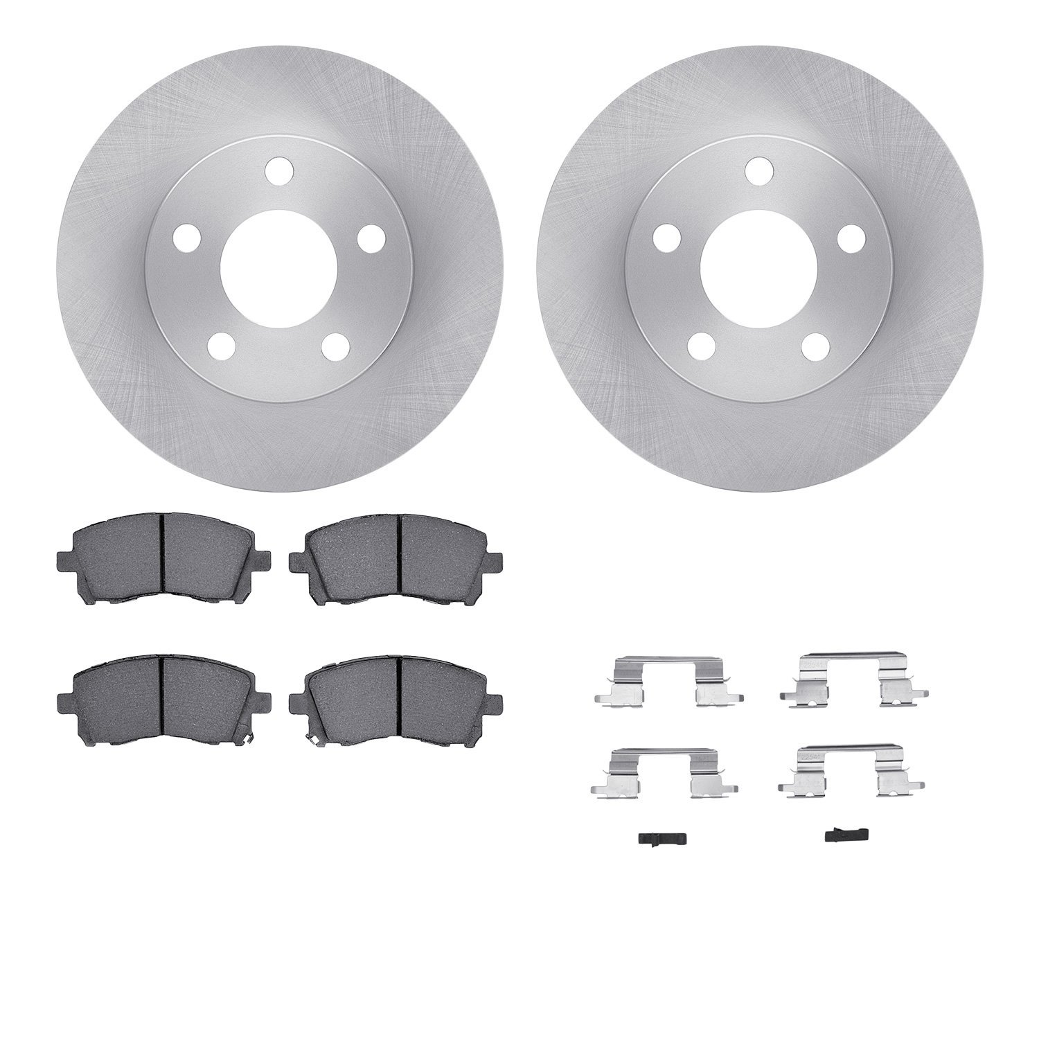 6512-47176 Brake Rotors w/5000 Advanced Brake Pads Kit with Hardware, 1997-2005 GM, Position: Front