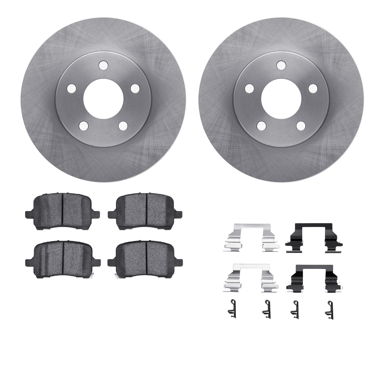 6512-47185 Brake Rotors w/5000 Advanced Brake Pads Kit with Hardware, 2006-2011 GM, Position: Front
