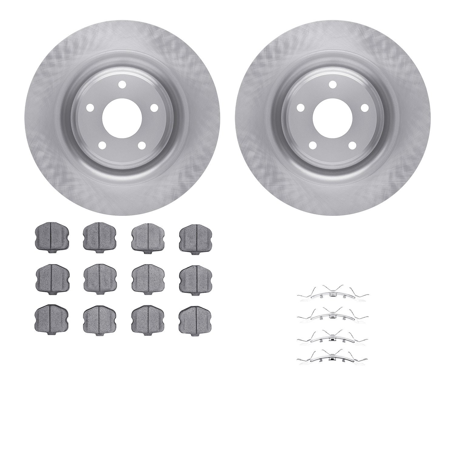 6512-47191 Brake Rotors w/5000 Advanced Brake Pads Kit with Hardware, 2006-2013 GM, Position: Front