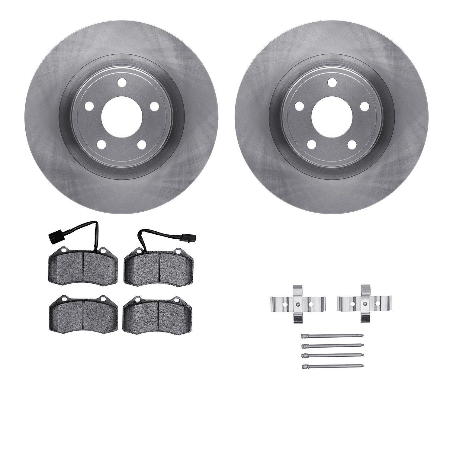 6512-47207 Brake Rotors w/5000 Advanced Brake Pads Kit with Hardware, 2007-2010 GM, Position: Front