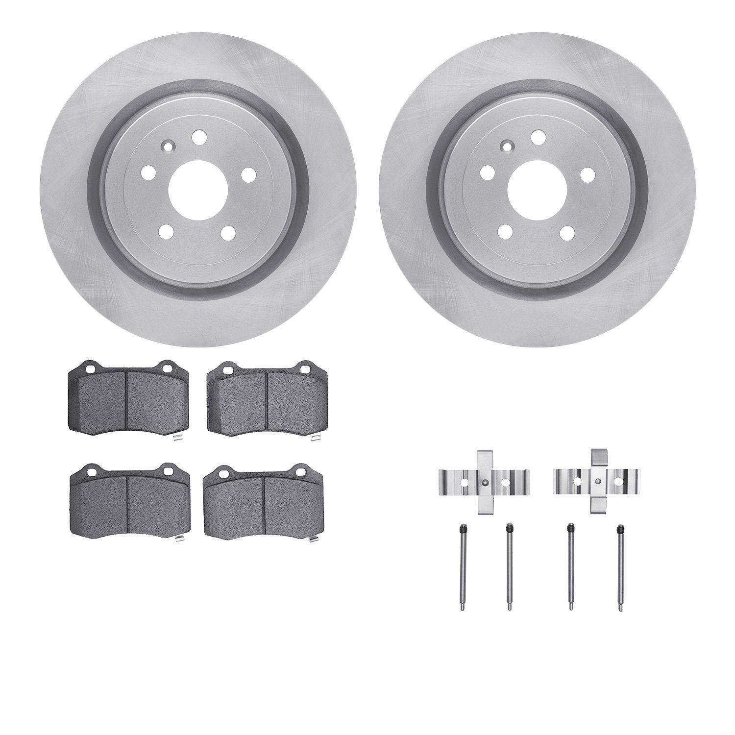 6512-47217 Brake Rotors w/5000 Advanced Brake Pads Kit with Hardware, Fits Select GM, Position: Rear