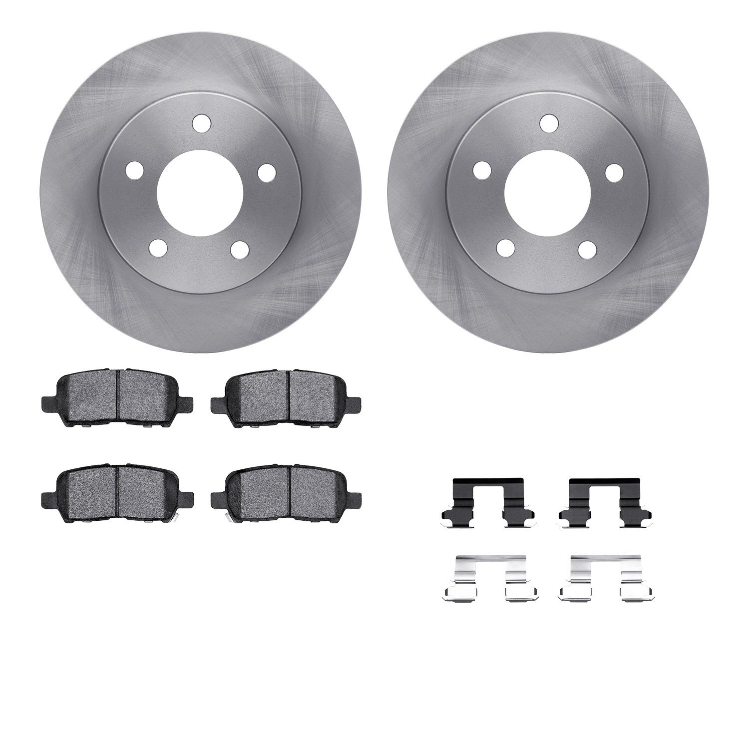 6512-47222 Brake Rotors w/5000 Advanced Brake Pads Kit with Hardware, 2004-2016 GM, Position: Rear