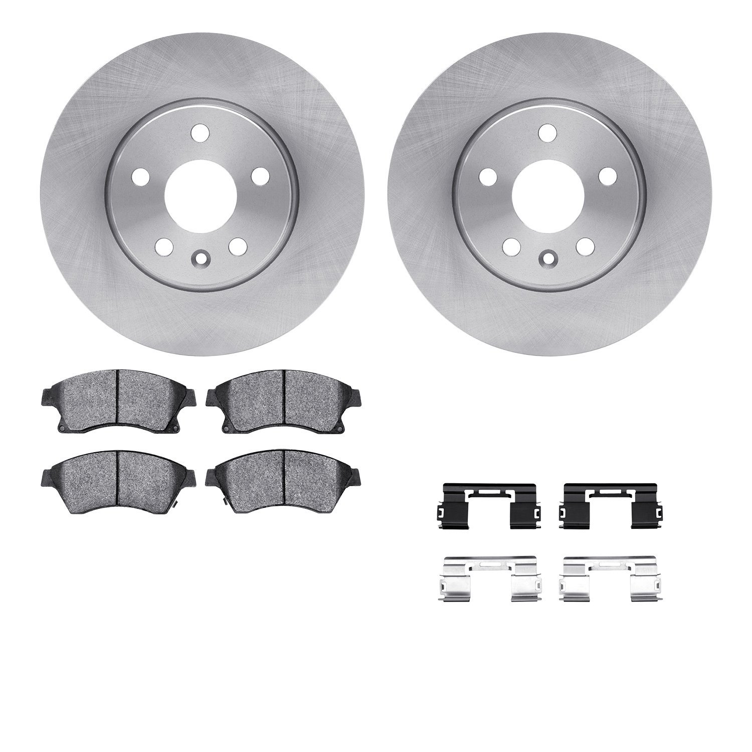 6512-47225 Brake Rotors w/5000 Advanced Brake Pads Kit with Hardware, 2011-2017 GM, Position: Front