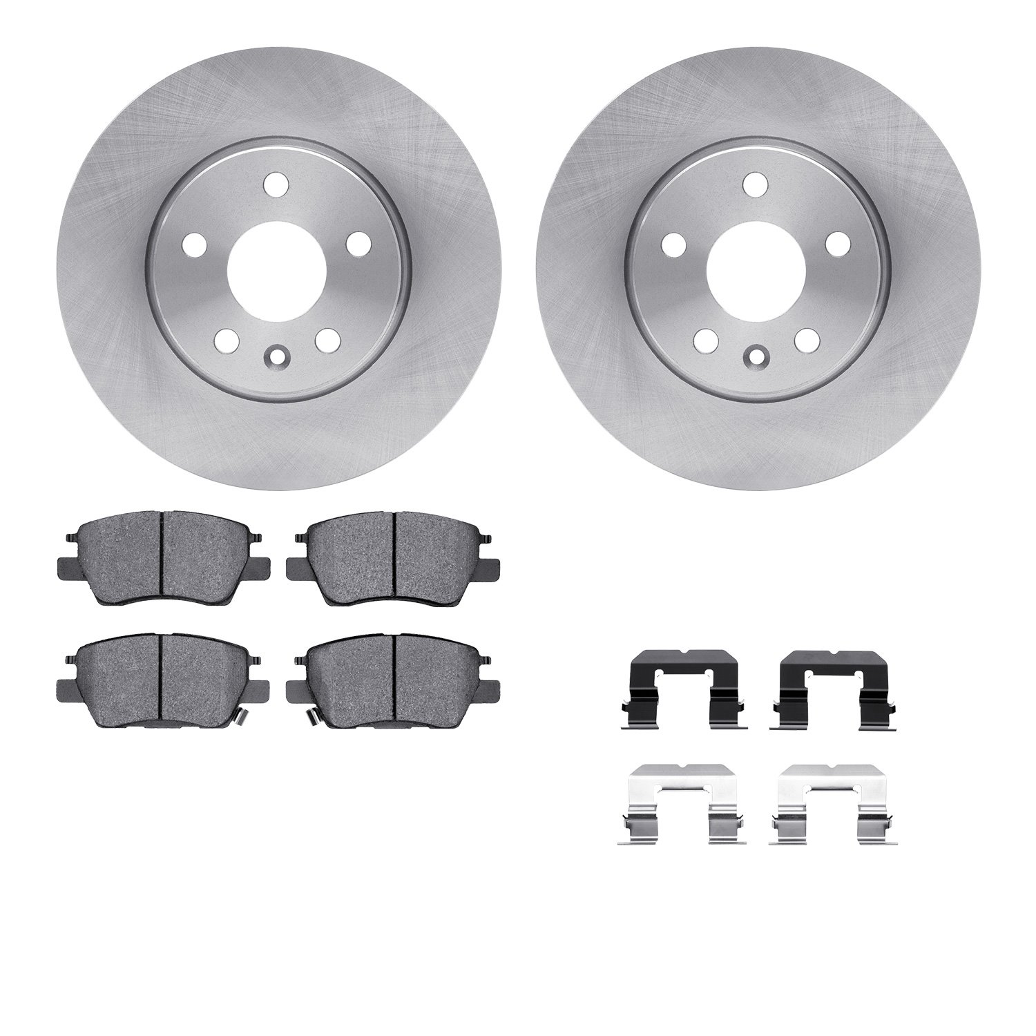 6512-47226 Brake Rotors w/5000 Advanced Brake Pads Kit with Hardware, Fits Select GM, Position: Front