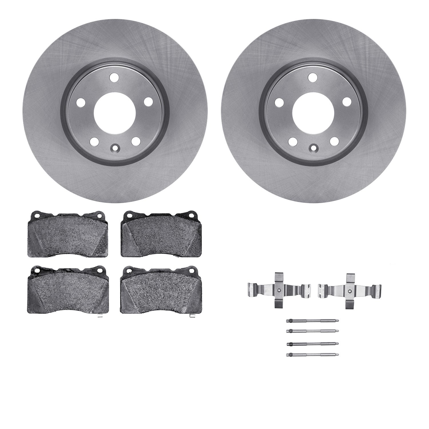 6512-47242 Brake Rotors w/5000 Advanced Brake Pads Kit with Hardware, 2014-2019 GM, Position: Front