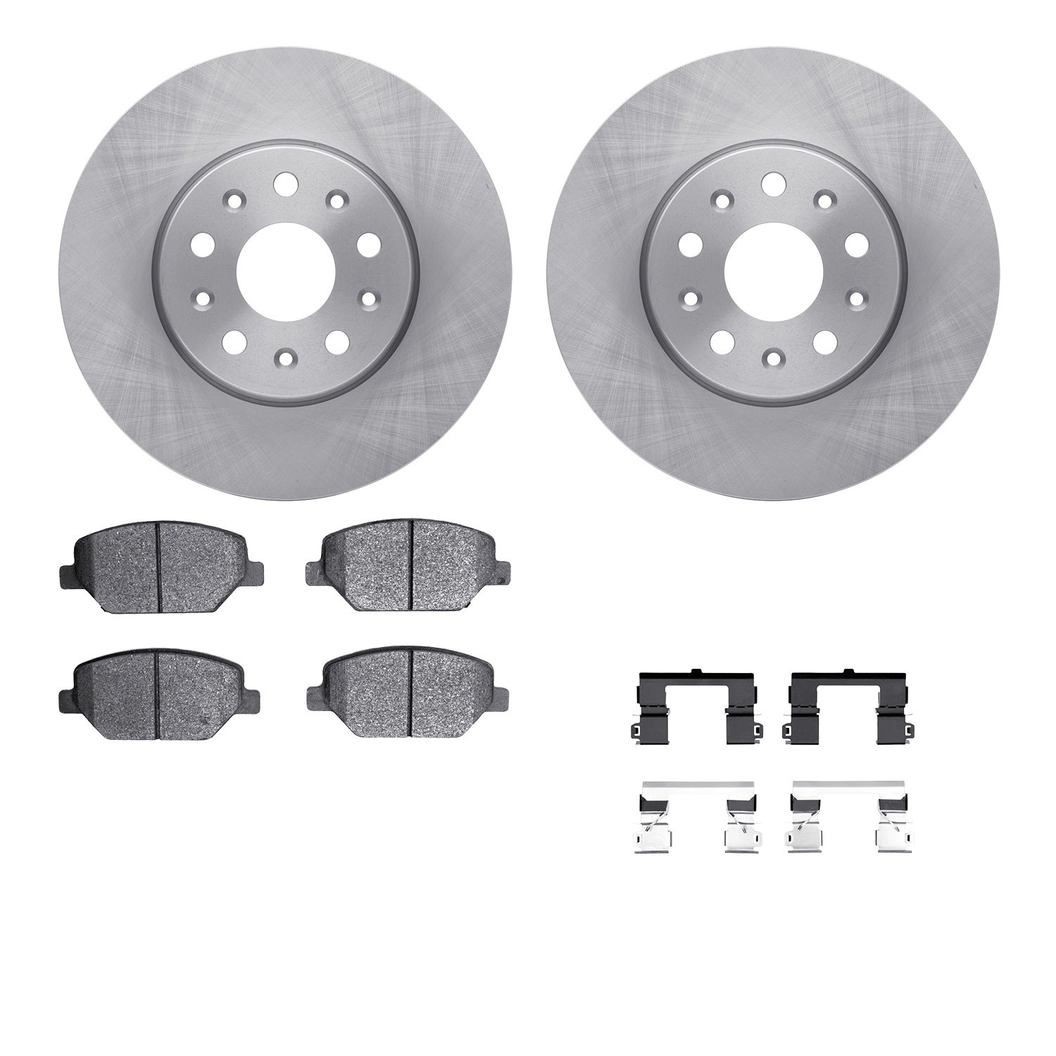 6512-47259 Brake Rotors w/5000 Advanced Brake Pads Kit with Hardware, 2016-2020 GM, Position: Front