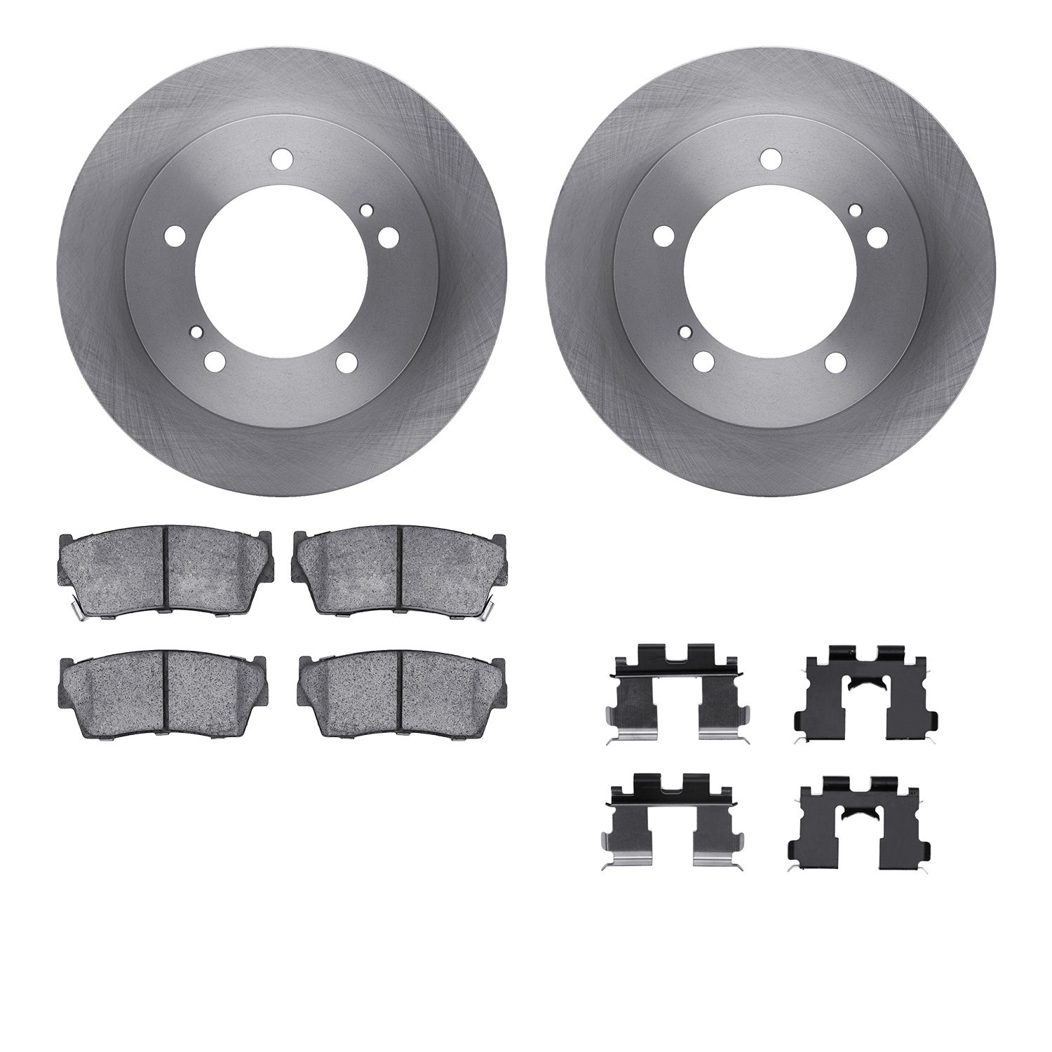 6512-47265 Brake Rotors w/5000 Advanced Brake Pads Kit with Hardware, 1989-1998 GM, Position: Front