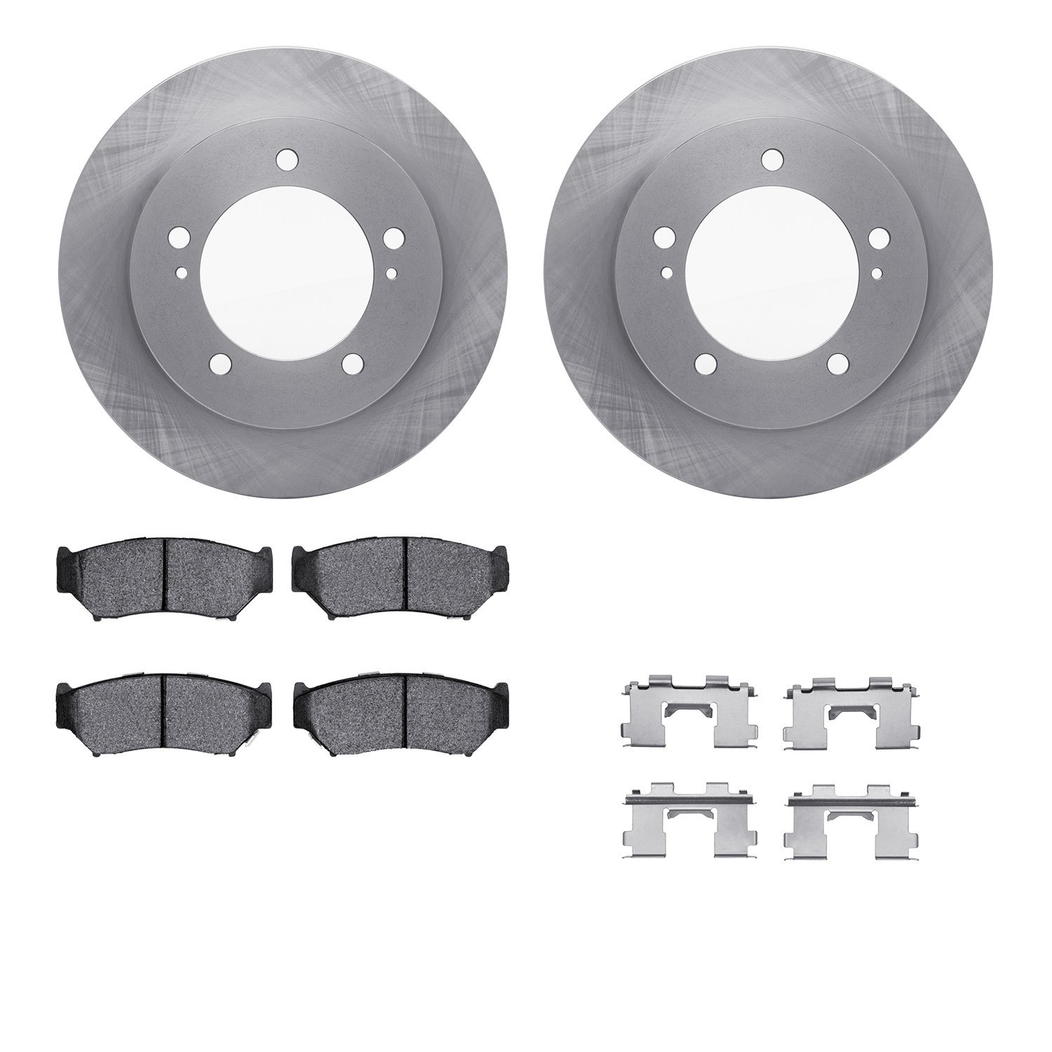 6512-47268 Brake Rotors w/5000 Advanced Brake Pads Kit with Hardware, 1991-1998 GM, Position: Front