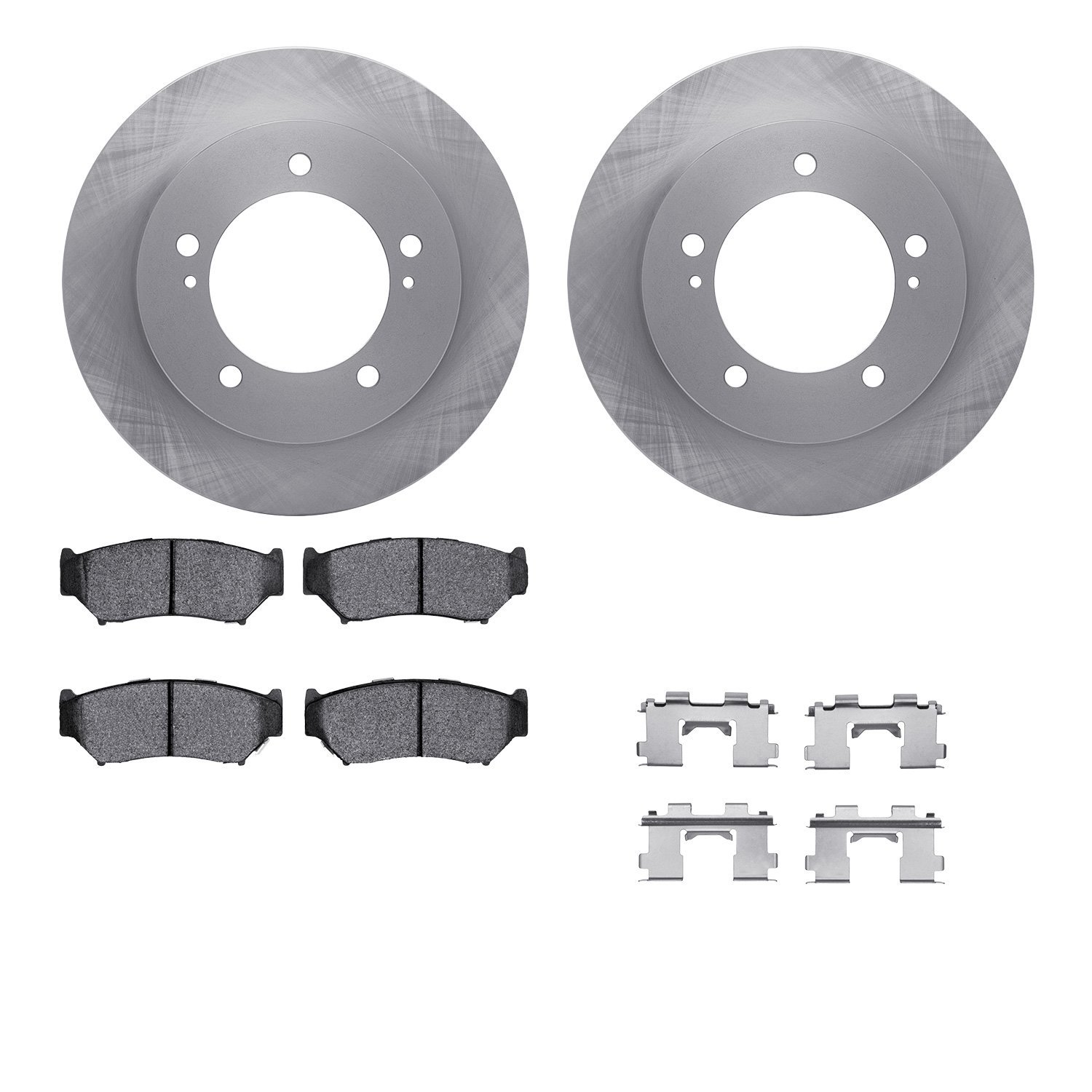 6512-47269 Brake Rotors w/5000 Advanced Brake Pads Kit with Hardware, 1998-1998 GM, Position: Front