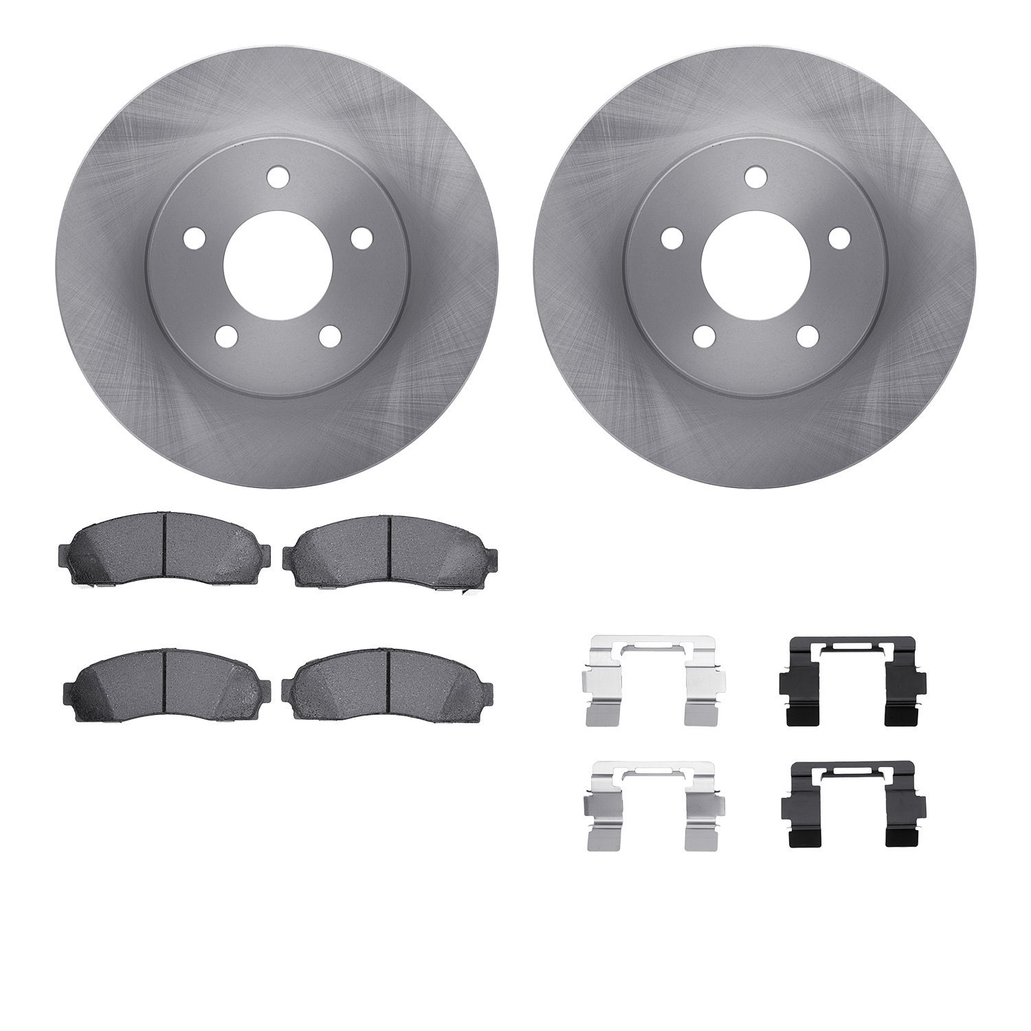 6512-47293 Brake Rotors w/5000 Advanced Brake Pads Kit with Hardware, 2002-2007 GM, Position: Front