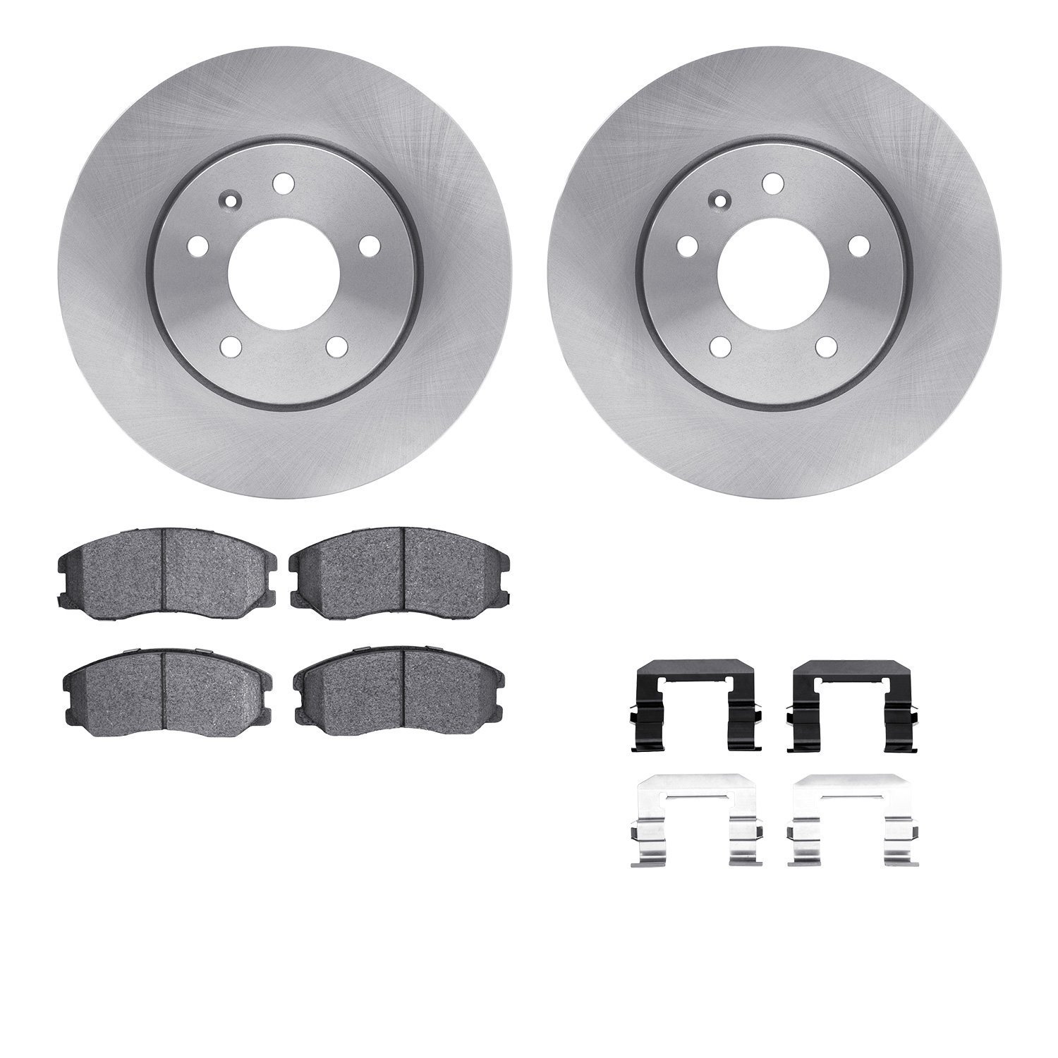 6512-47307 Brake Rotors w/5000 Advanced Brake Pads Kit with Hardware, 2007-2015 GM, Position: Front