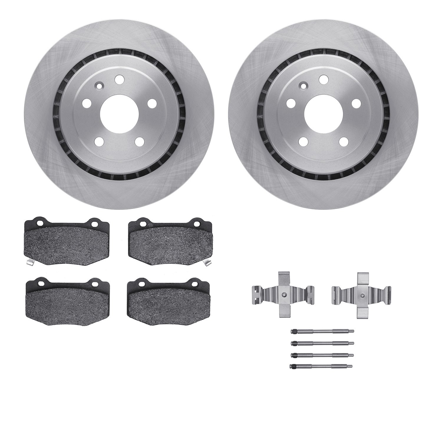 6512-47315 Brake Rotors w/5000 Advanced Brake Pads Kit with Hardware, Fits Select GM, Position: Rear