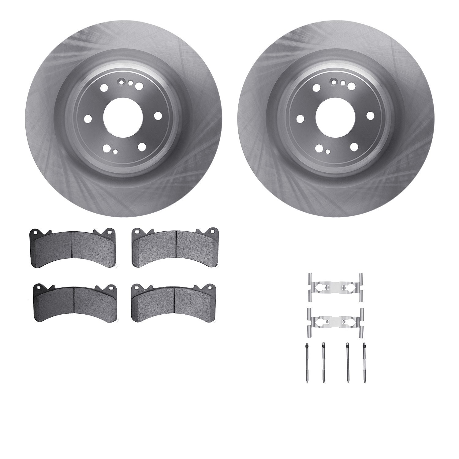 6512-47342 Brake Rotors w/5000 Advanced Brake Pads Kit with Hardware, 2015-2020 GM, Position: Front