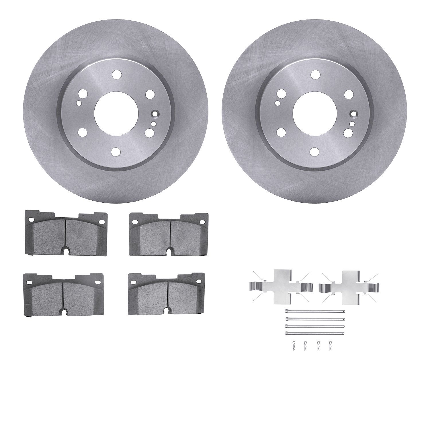 6512-47345 Brake Rotors w/5000 Advanced Brake Pads Kit with Hardware, Fits Select GM, Position: Front