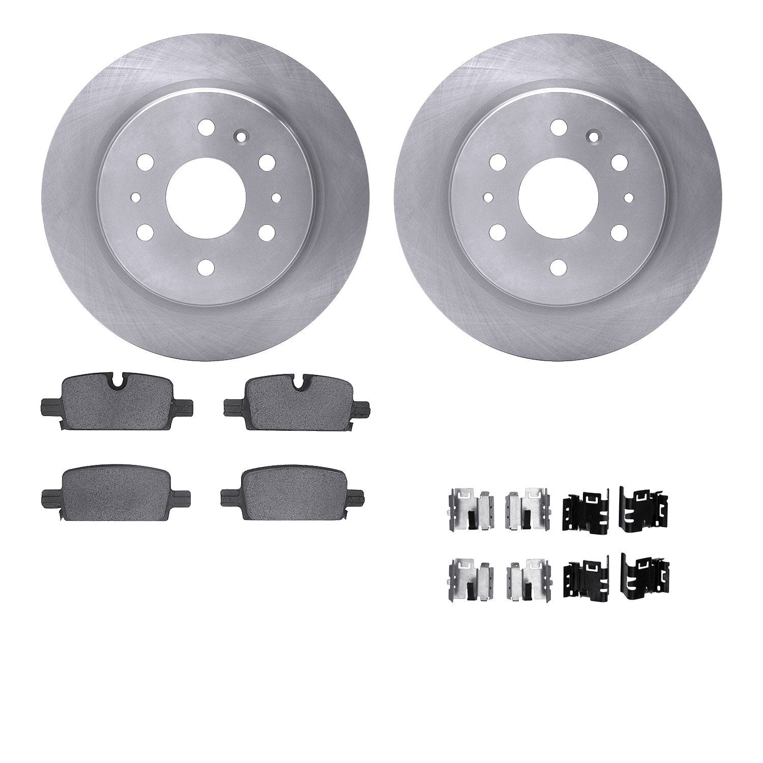 6512-47348 Brake Rotors w/5000 Advanced Brake Pads Kit with Hardware, Fits Select GM, Position: Rear