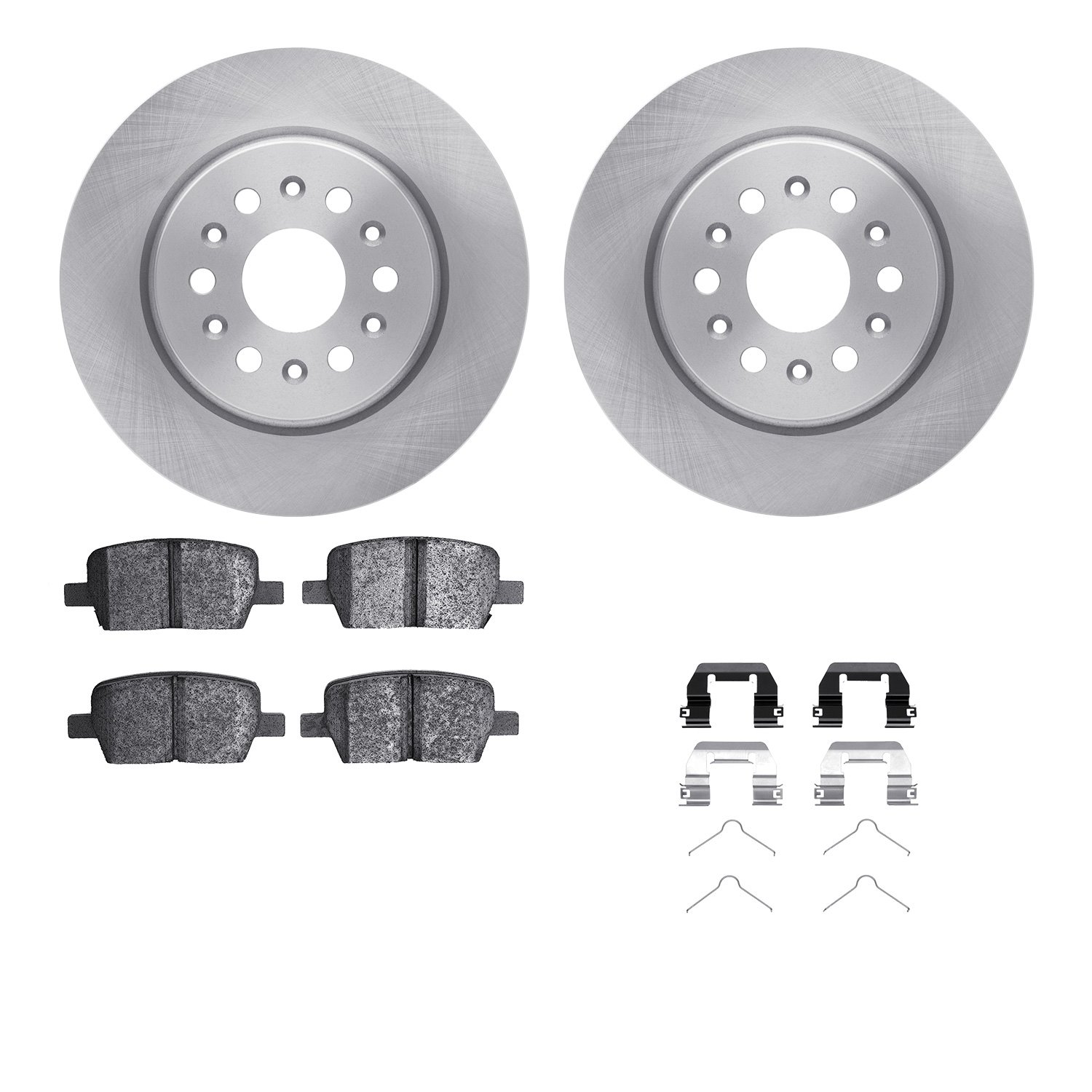 6512-48073 Brake Rotors w/5000 Advanced Brake Pads Kit with Hardware, 2017-2020 GM, Position: Rear