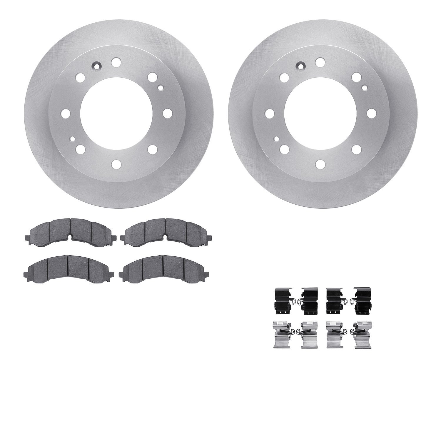 6512-48074 Brake Rotors w/5000 Advanced Brake Pads Kit with Hardware, Fits Select GM, Position: Front