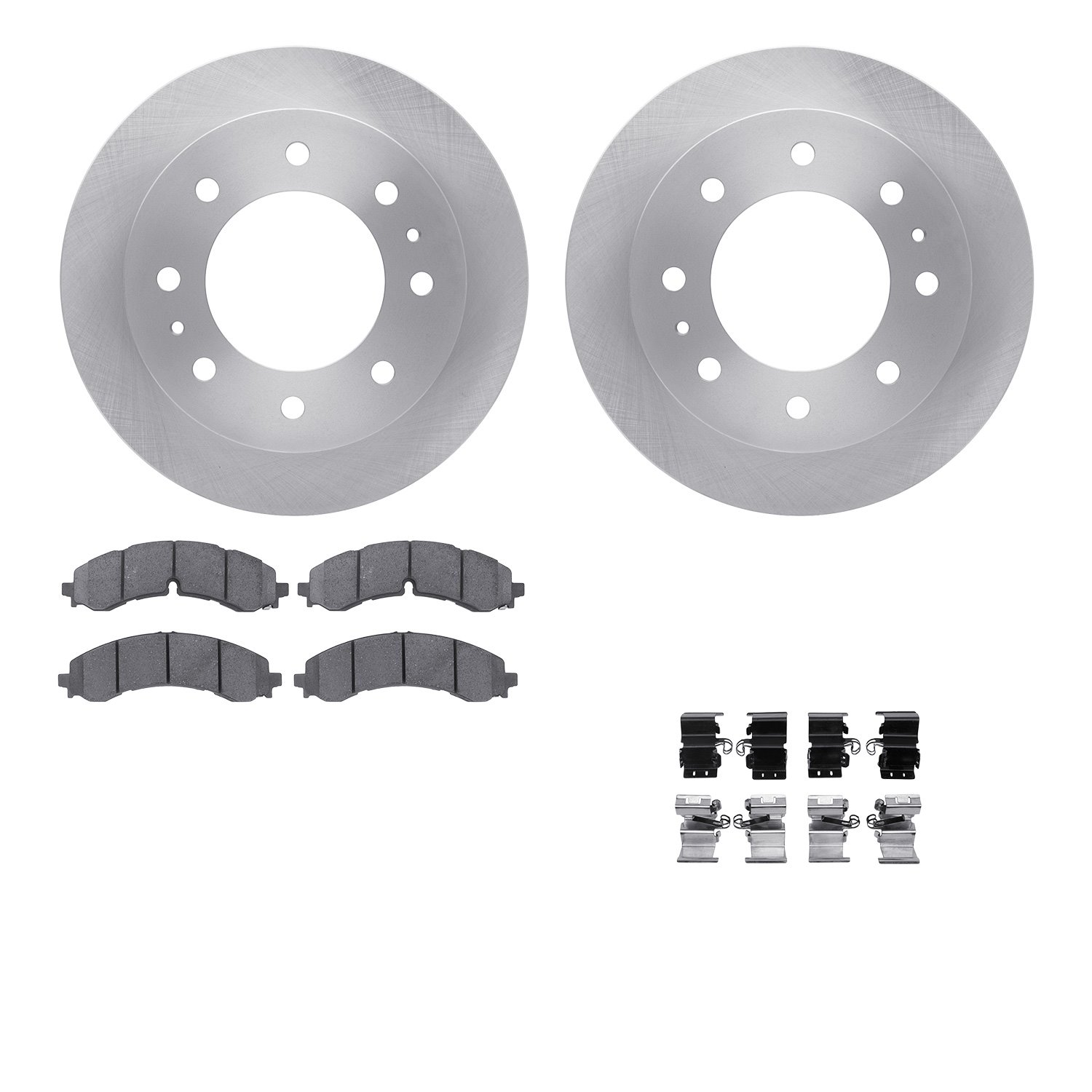 6512-48077 Brake Rotors w/5000 Advanced Brake Pads Kit with Hardware, Fits Select GM, Position: Rear