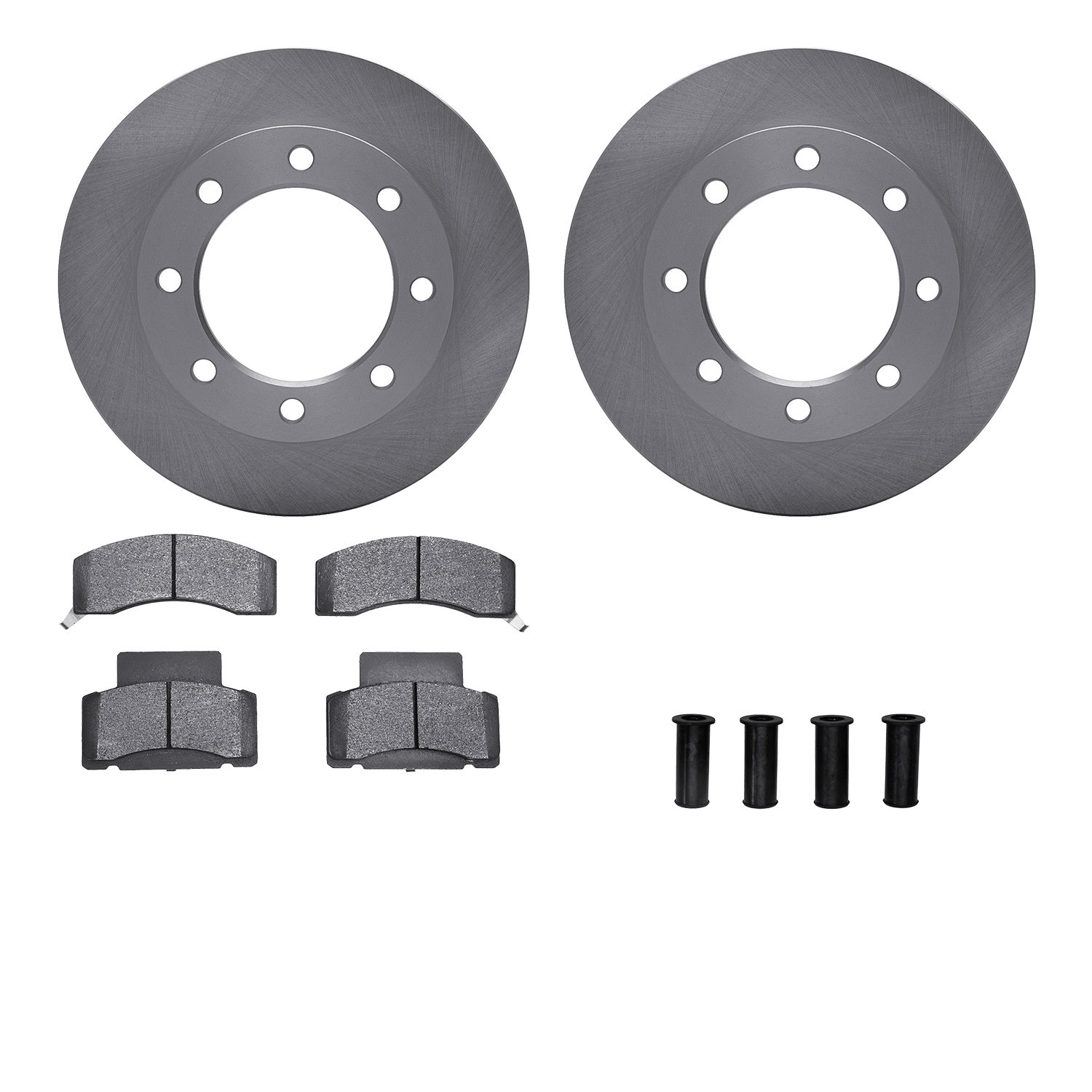 6512-48087 Brake Rotors w/5000 Advanced Brake Pads Kit with Hardware, 1990-2000 GM, Position: Front