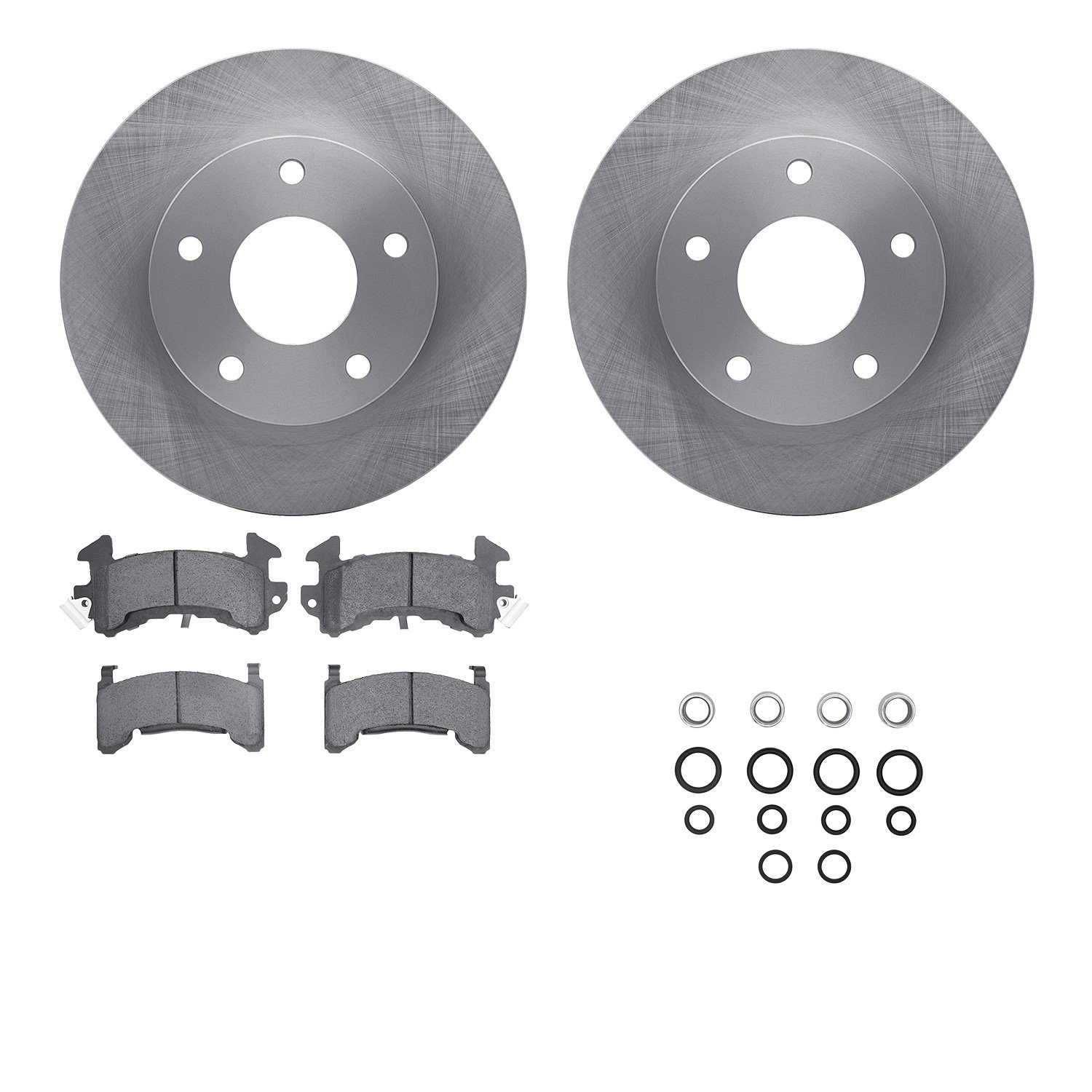 6512-48104 Brake Rotors w/5000 Advanced Brake Pads Kit with Hardware, 1979-1985 GM, Position: Rear