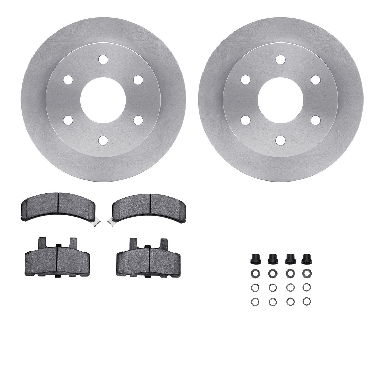 6512-48117 Brake Rotors w/5000 Advanced Brake Pads Kit with Hardware, 1988-2000 GM, Position: Front