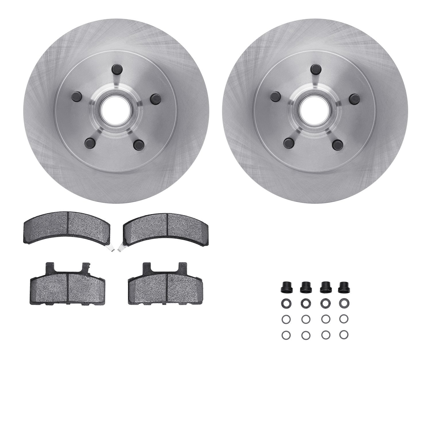 6512-48123 Brake Rotors w/5000 Advanced Brake Pads Kit with Hardware, 1988-1991 GM, Position: Front