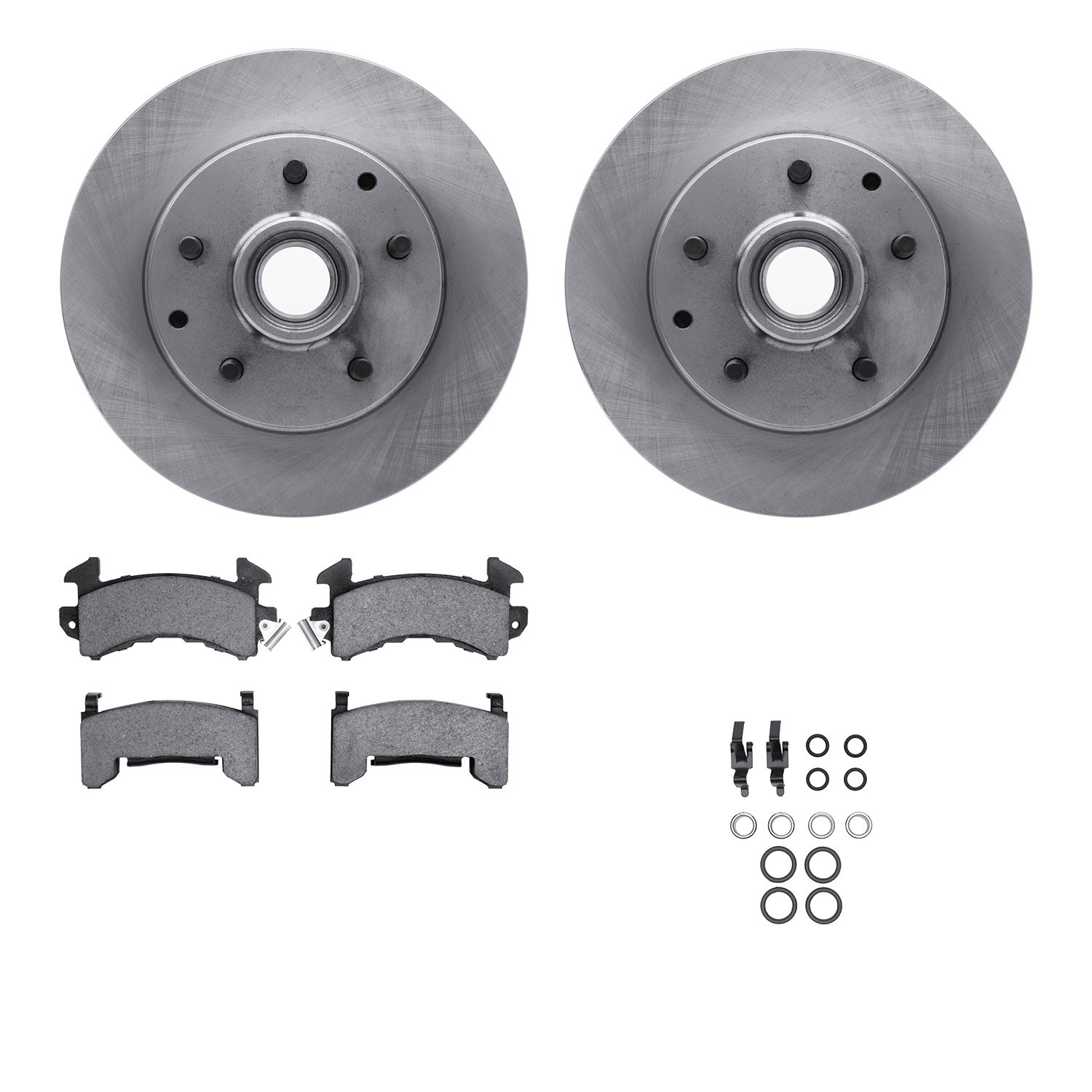 6512-48151 Brake Rotors w/5000 Advanced Brake Pads Kit with Hardware, 1998-2003 GM, Position: Front