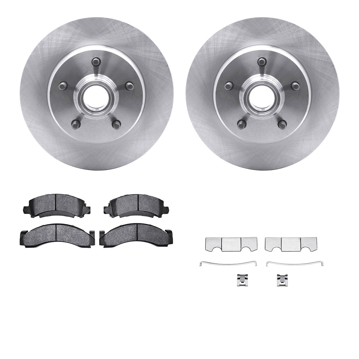 6512-48159 Brake Rotors w/5000 Advanced Brake Pads Kit with Hardware, 1993-2005 Multiple Makes/Models, Position: Front