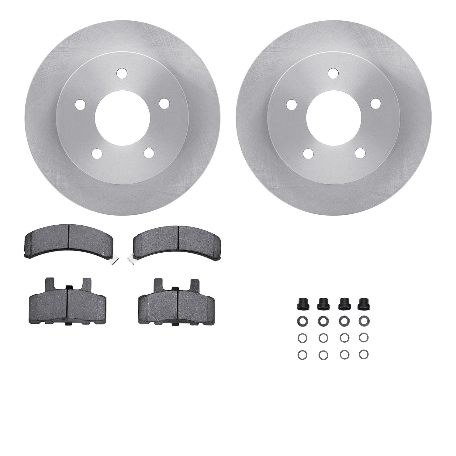 6512-48163 Brake Rotors w/5000 Advanced Brake Pads Kit with Hardware, 1990-2002 GM, Position: Front