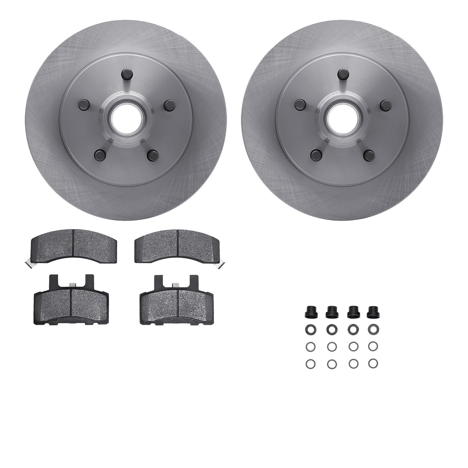 6512-48176 Brake Rotors w/5000 Advanced Brake Pads Kit with Hardware, 1998-2000 GM, Position: Front