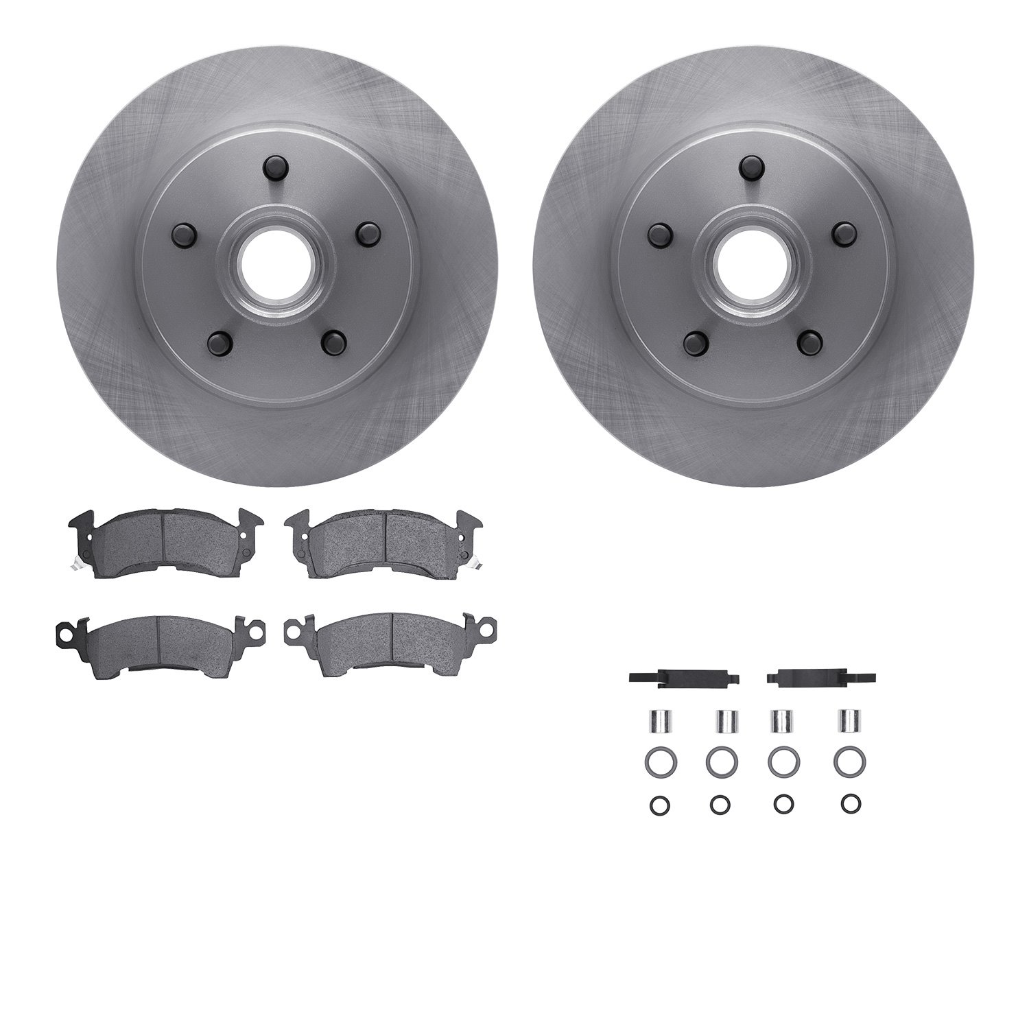 6512-48189 Brake Rotors w/5000 Advanced Brake Pads Kit with Hardware, 1993-1995 GM, Position: Front