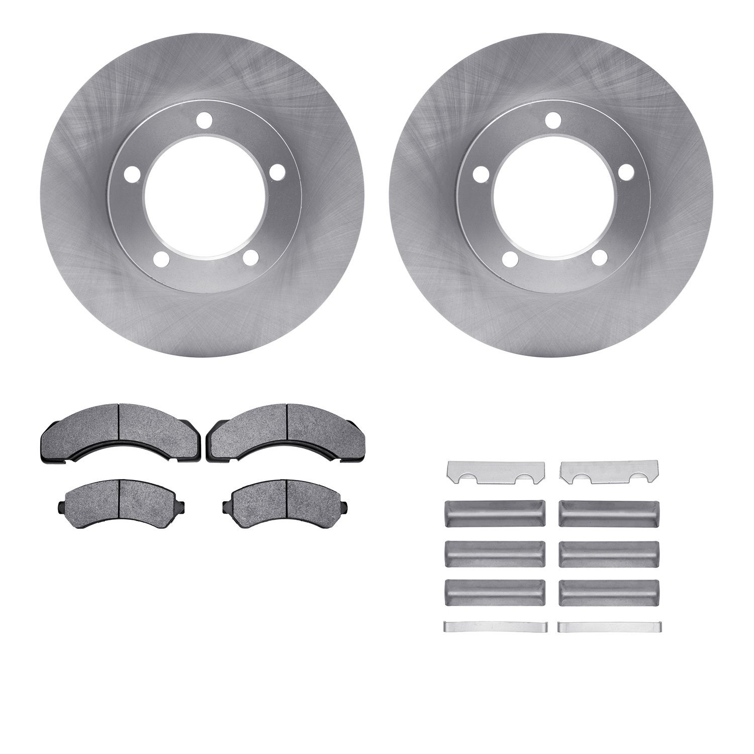 6512-48198 Brake Rotors w/5000 Advanced Brake Pads Kit with Hardware, 1997-2005 Multiple Makes/Models, Position: Front