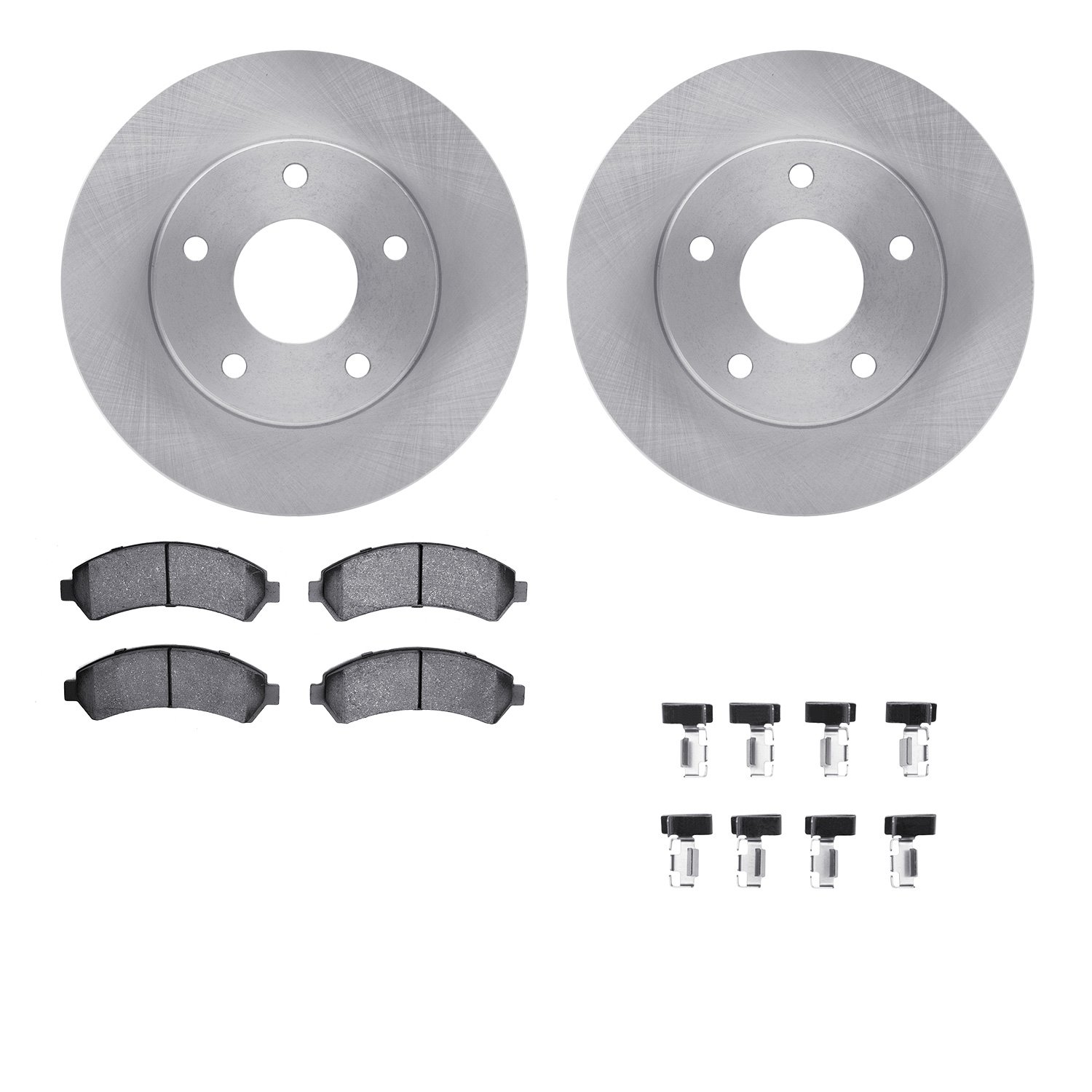 6512-48237 Brake Rotors w/5000 Advanced Brake Pads Kit with Hardware, 1997-2005 GM, Position: Front