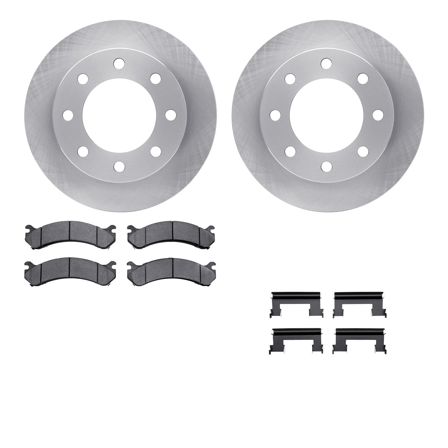 6512-48253 Brake Rotors w/5000 Advanced Brake Pads Kit with Hardware, 1999-2017 GM, Position: Front