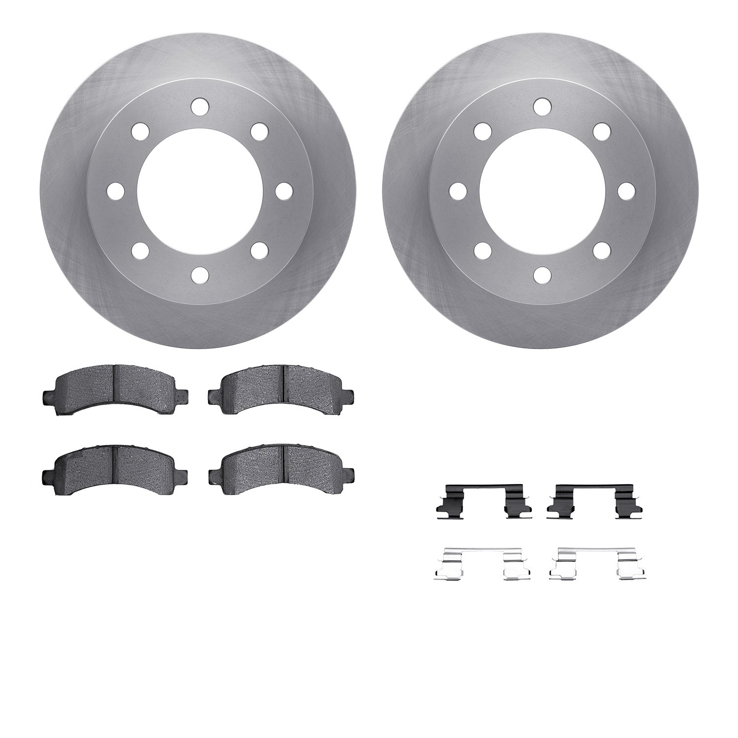 6512-48265 Brake Rotors w/5000 Advanced Brake Pads Kit with Hardware, 2003-2017 GM, Position: Rear