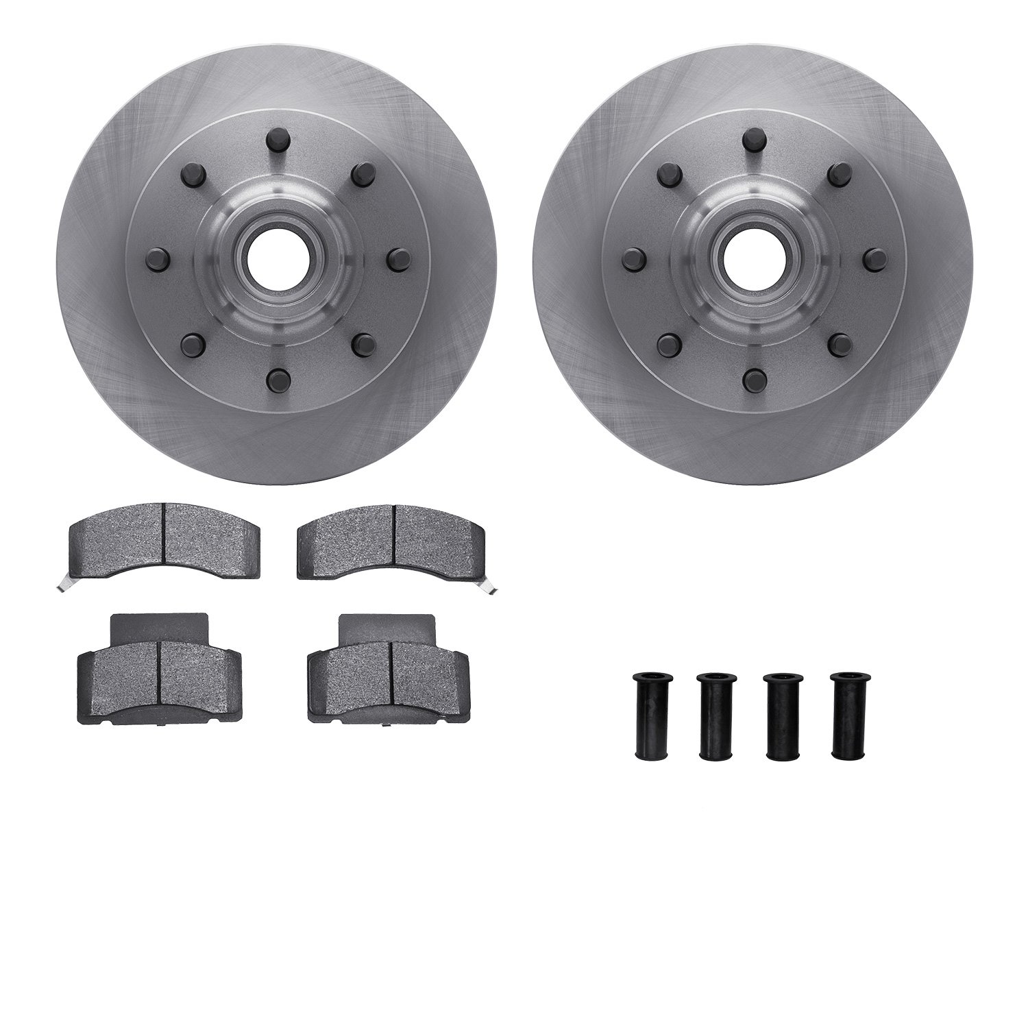 6512-48276 Brake Rotors w/5000 Advanced Brake Pads Kit with Hardware, 2001-2002 GM, Position: Front