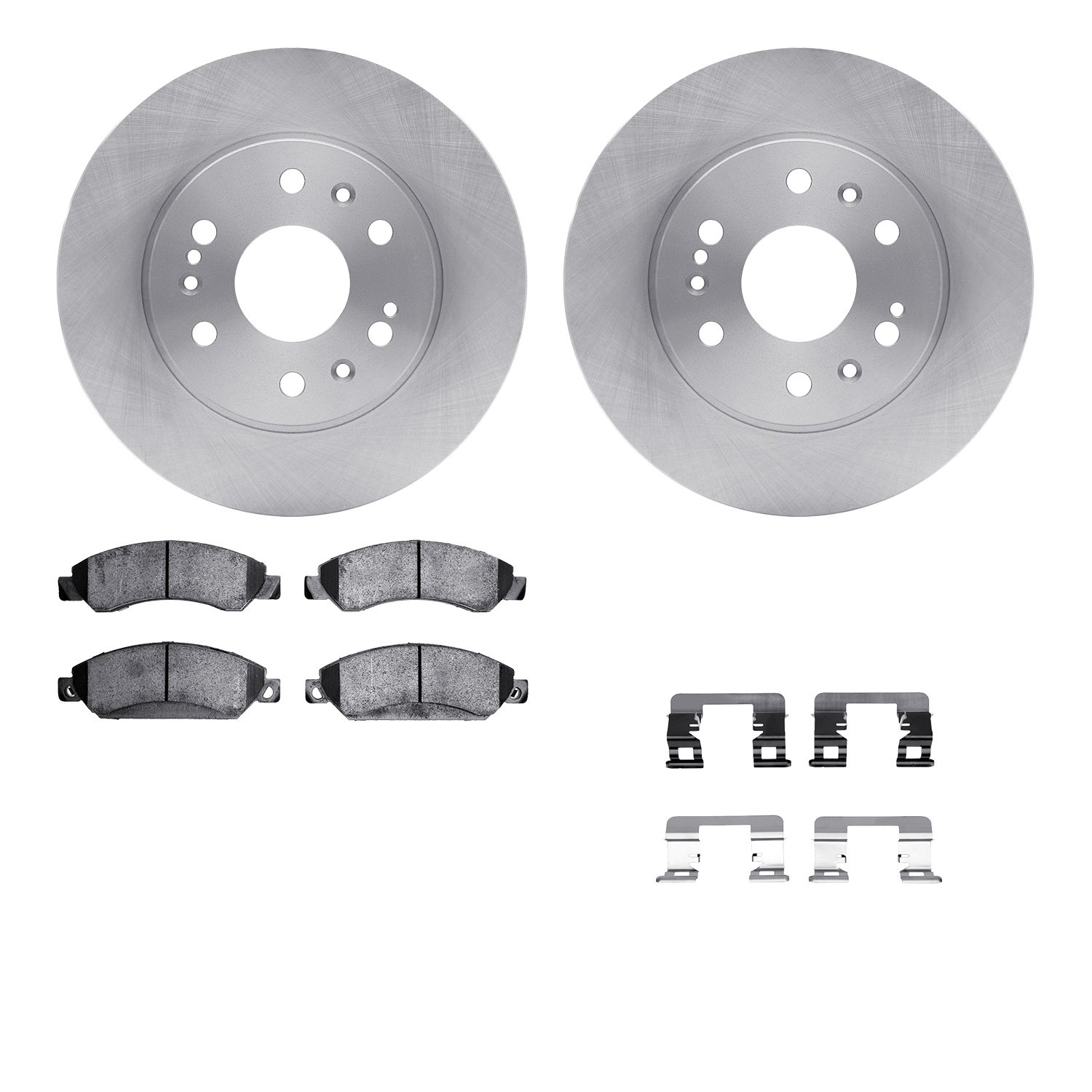 6512-48312 Brake Rotors w/5000 Advanced Brake Pads Kit with Hardware, 2005-2008 GM, Position: Front